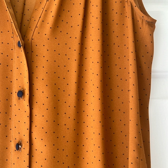 Cabi Befriend Sleeveless Rust Top with Tiny Black Dots - Picture 5 of 8